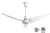 Industrial 56 Inch White Outdoor Rated Reversible Ceiling Fan Variable Speed w/ Cord & Plug 118149