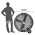 Maxx Air Pro Portable Barrel Fan 42 inch 2 Speed 10000 CFM Belt Drive BF42BDBLKPRO