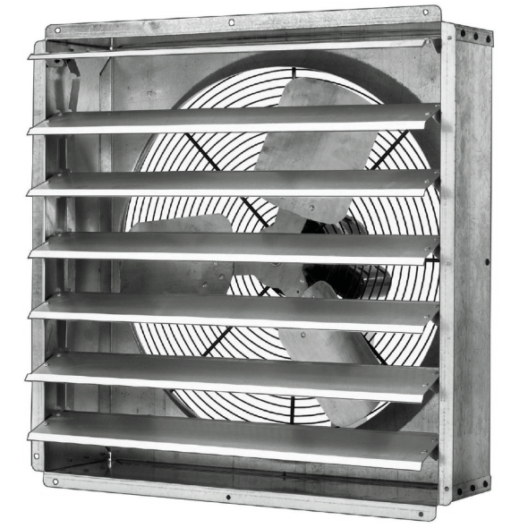 Wall Exhaust Fan w/ Shutters 24 inch 5460 CFM Direct Drive GPX2413