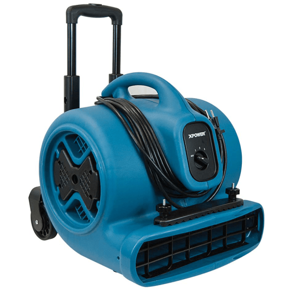XPower Air Mover w/ Telescopic Handle, Wheels & Carpet Clamp 3 Speed 2800 CFM P-630HC