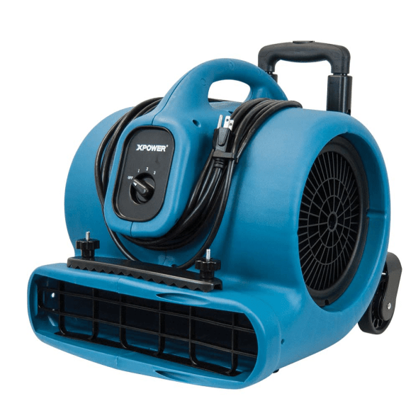 XPower Air Mover w/ Telescopic Handle, Wheels & Carpet Clamp 3 Speed 2800 CFM P-630HC