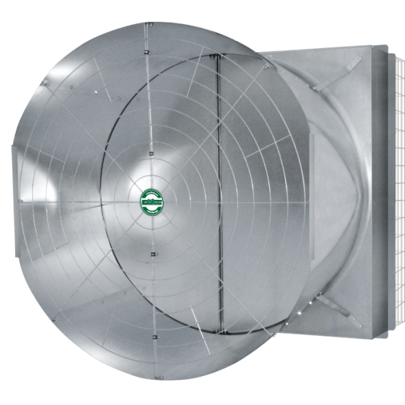 Titan II Damper Door Agricultural Fan Energy Efficient 55 inch 30000 CFM 3 Phase Belt Drive VTW55G3CN23E