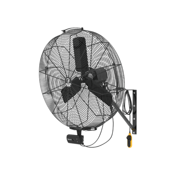 Aireye Black Directional Wall Mount Fan 24 inch w/ 18 ft Cord Variable Speed F-AE1-2401A750C716L13S34