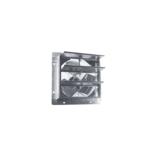 Axial Wall Mount Exhaust Fan 16 inch w/ Shutters 840 CFM Direct Drive FEPRSM16