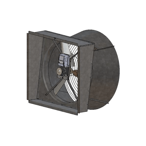 V-Fan Galvanized Slant Wall Exhaust Fan w/ Cone 36 inch Variable Speed 11830 CFM 230 Volt 3 Phase 936260-3