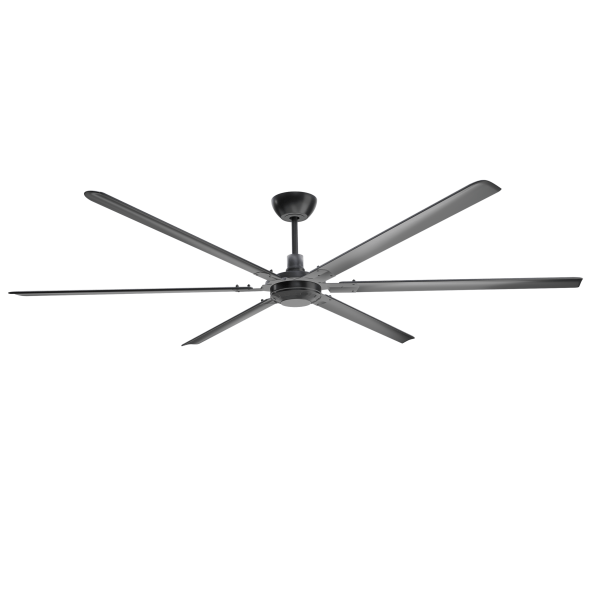 ZEPHYR HD - Heavy Duty Black 8 foot Ceiling Fan w/ Control 20000 CFM 120V 6 Speed NFC8BLKHD