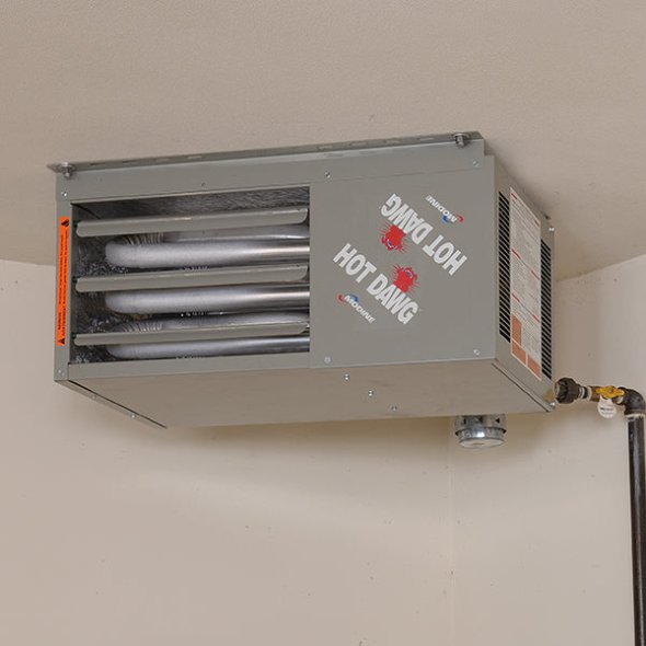 Modine Hot Dawg Power Vented Natural Gas Aluminized Steel Garage Unit Heater 100000 BTU 115V 1 Phase HD100AS0111