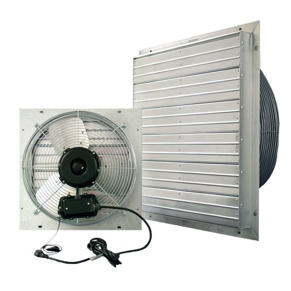 VPES Outdoor Rated Shutter Exhaust Fan w/ Cord 16 inch 2950 CFM 3 Speed VPES16
