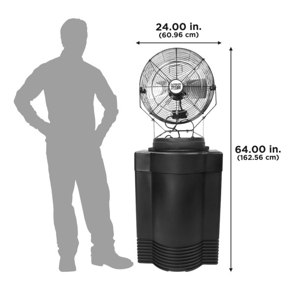 Mid-Pressure Misting Fan w/ 40 Gal Tank 18 inch 3 Speed 3500 CFM CDMP1840GRY