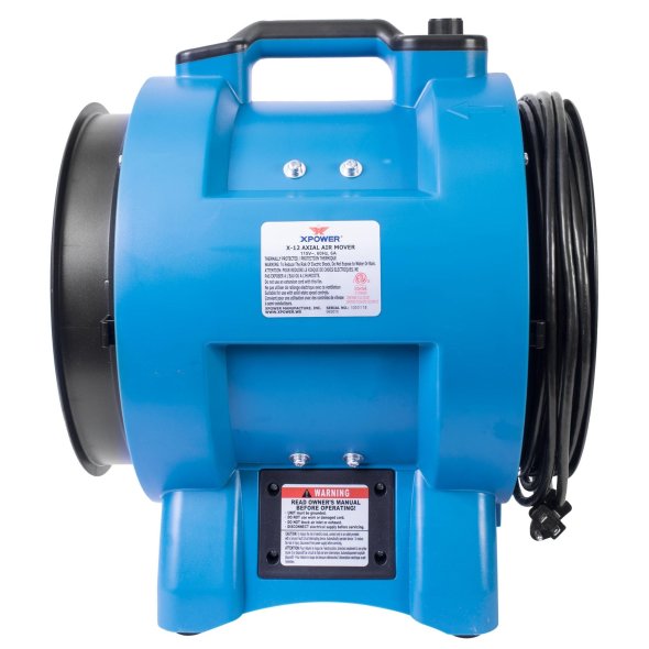 XPOWER 2-In-1 Confined Space Ventilator 12 inch Variable Speed 2600 CFM X-12