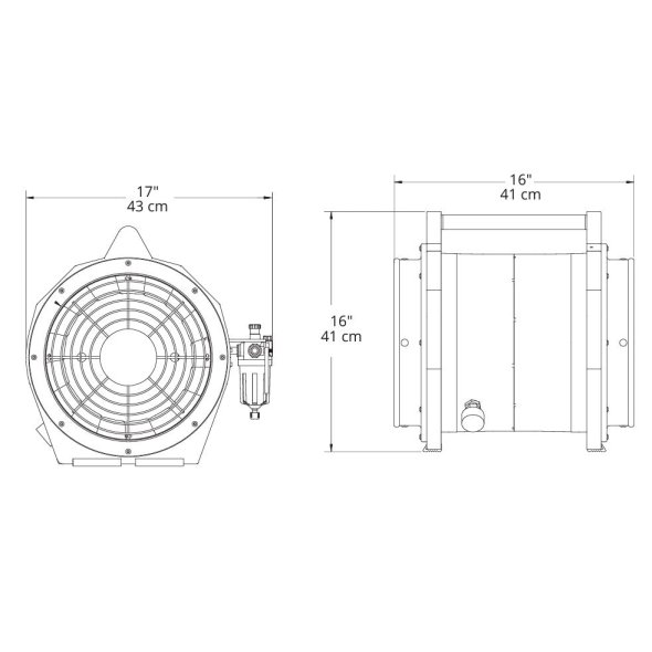 RamFan AFi75XX Intrinsically Safe Pneumatic Air Driven Confined Space Ventilator 12 inch 2042 CFM