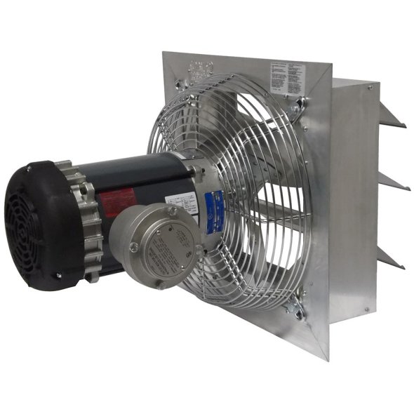AX Explosion Proof Aluminum Wall Exhaust Fan w/ Shutters 24 inch 5520 CFM 3 Phase AX24-4M