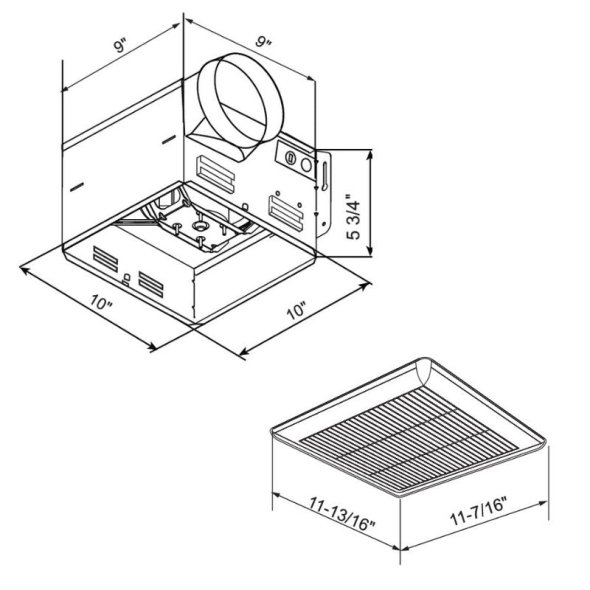 Premium CHOICE Value Bath Fan w/ Grill 50 CFM Variable Speed PCV50