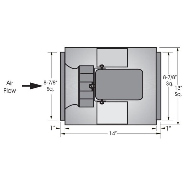 Square Inline Duct Fan 6 inch 406 CFM Direct Drive SQD601AS-115V
