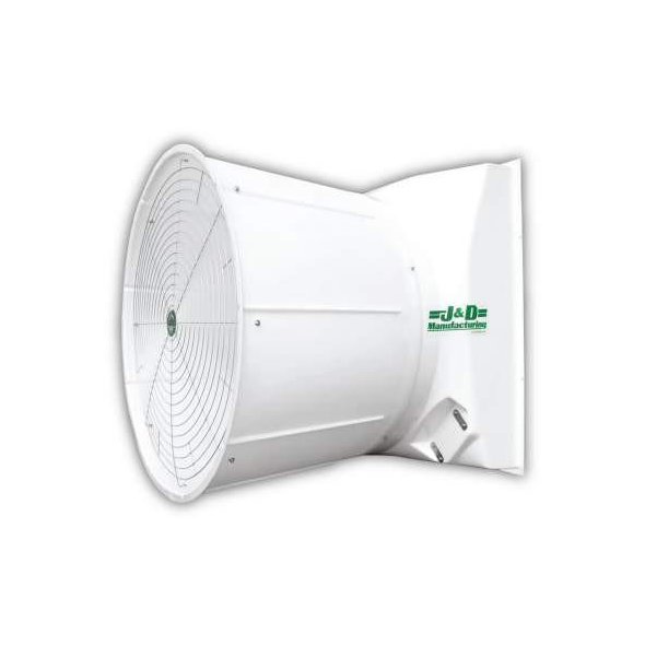 Storm Fiberglass Exhaust Fan w/ Poly Shutters 55 inch 22998 CFM Belt Drive Energy Efficient VSP55G3C11E