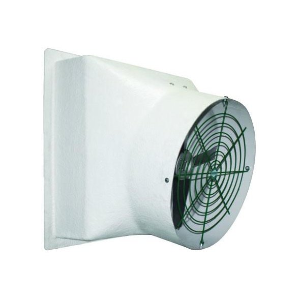 Tornado Fiberglass Exhaust Fan w/ Cone & Aluminum Shutters 50 inch 18170 CFM 3 Phase Belt Drive VFA50GC3