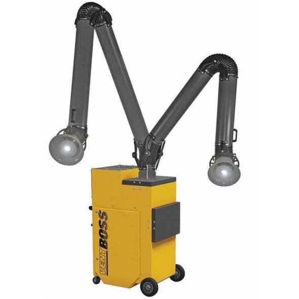 VentBoss Portable Weld Fume Extractor w/ Two 6" x 10' Lighted Fume Arm 1200 CFM G121