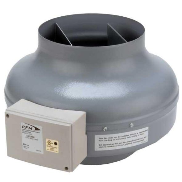 AXC Duct Inline Fan w/ Cord & Plug 4 inch 150 CFM Variable Speed AXC100B-C