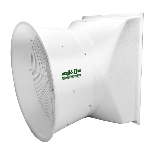 Tornado Fiberglass Exhaust Fan w/ Cone & Poly Shutters and Gold Star Motor 24 inch 5572 CFM Direct Drive VFP24AC-GS