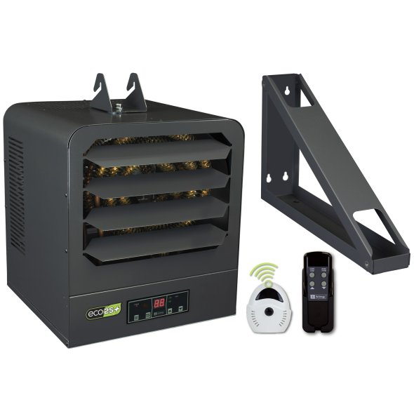 KB ECO2S 2-Stage Garage Heater w/ IR Remote & Mounting Bracket 25600 BTU 240/208V KB2407-1-ECO2S-PLUS
