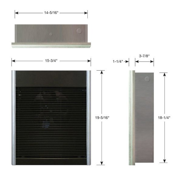 QMark AWH Architectural Heavy-Duty Wall Heater 5118-13649 BTU 1.5-4.0 kW 240/277V 1 Phase AWH4407F