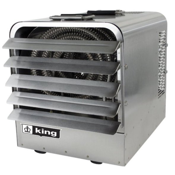 King PKBS Corrosion Resistant Stainless Portable Unit Heater w/ 6 Ft Cord 34121 BTU 480V 1 Ph PKBS4810-1-T-FM