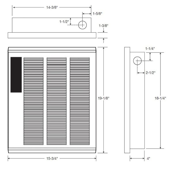 QMark SSHO Commercial SmartSeries High-Output Wall Heater 13650 BTU 1.8/4.0 kW 240V SSHO4004