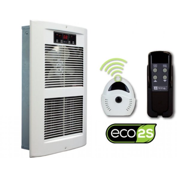 King LPW ECO2S Large Automatic 2-Stage Pick-A-Watt Wall Heater 15355 BTU 240V LPW2445-ECO-WD-R