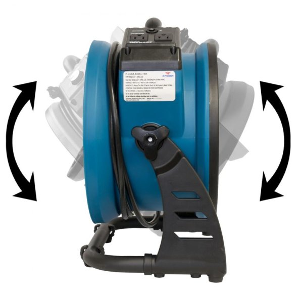 XPOWER Axial Air Mover Fan w/ Rack 12 inch 4 Speed 1300 CFM P-26AR