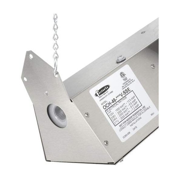 Fostoria OCH Series Outdoor/Indoor Rated Quartz Infrared Heater 48 Inch 6826 BTU 208V Stainless Steel OCH-46-208VSSE