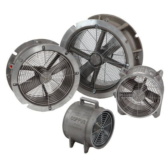 Coppus 12 inch Air Driven Reaction Fan 2140 CFM at 80 PSIG Inlet Pressure RF-12