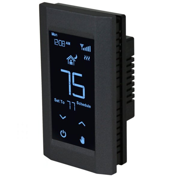King Electric Hoot WiFi Programmable Black Line Volt Thermostat Double Pole 16 Amp K902-B