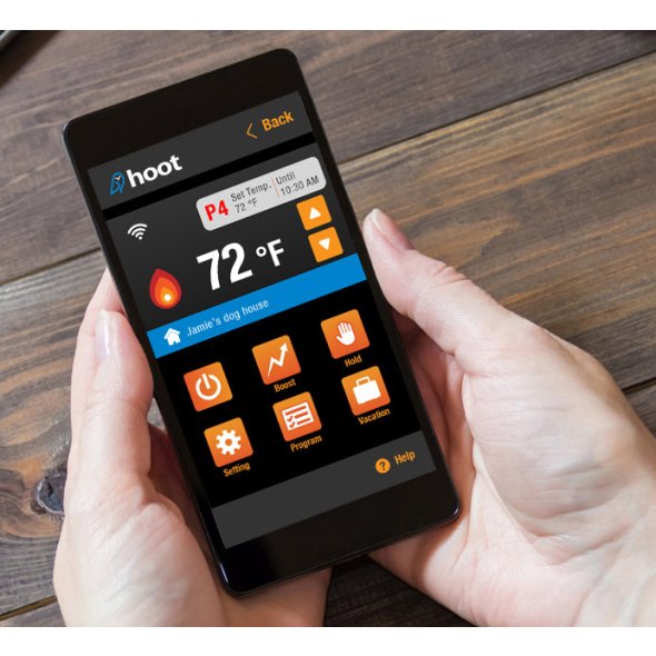 King Electric Hoot WiFi Programmable White Line Volt Thermostat Double Pole 16 Amp K902-W