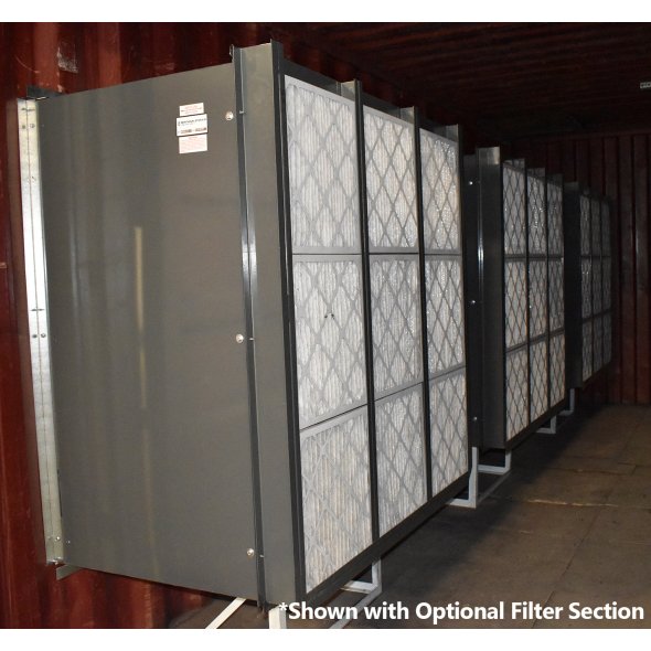 CRYPTO BREEZE - 36 inch Supply Fan w/ Mounting Box, Gravity Shutter & Guard 10,000 CFM 230/460V 3 Phase NFC36-3-S