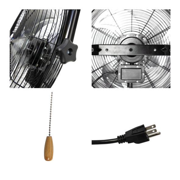 Maxx Air High Velocity Tilting Wall Mount Fan 18 inch 3 Speed 1450 CFM HVWM18UPS