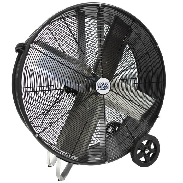 Maxx Air Pro Portable Barrel Fan 30 inch 2 Speed 5000 CFM Direct Drive BF30DDBLKPRO