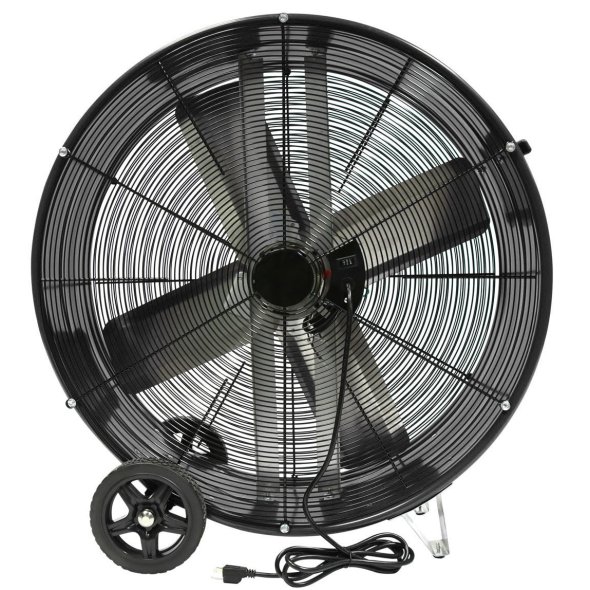 Maxx Air Pro Portable Barrel Fan 30 inch 2 Speed 5000 CFM Direct Drive BF30DDBLKPRO