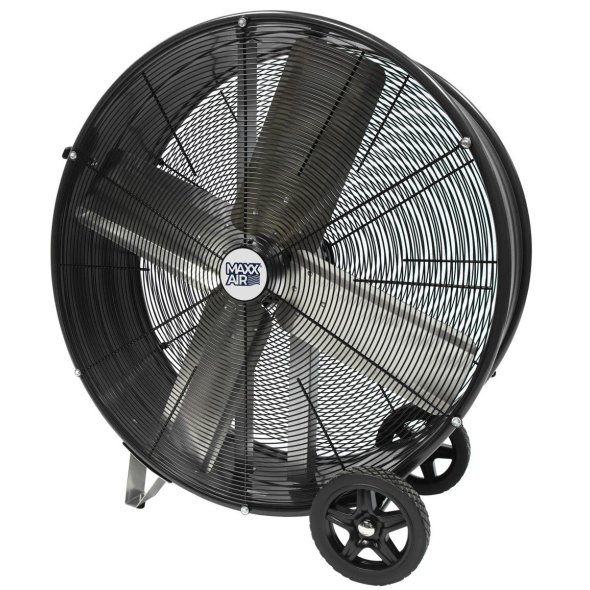 Maxx Air Pro Portable Barrel Fan 30 inch 2 Speed 5000 CFM Direct Drive BF30DDBLKPRO