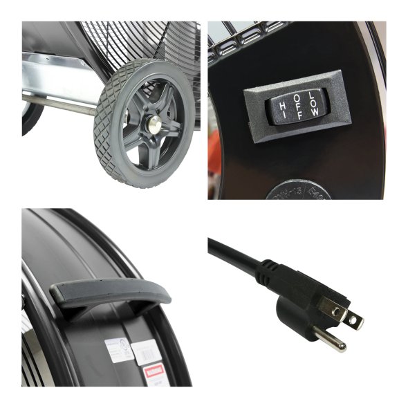 Maxx Air Pro Portable Barrel Fan 30 inch 2 Speed 5000 CFM Direct Drive BF30DDBLKPRO