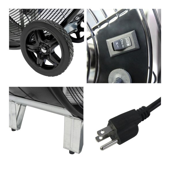 Maxx Air Pro Portable Barrel Fan 42 inch 2 Speed 10000 CFM Belt Drive BF42BDBLKPRO