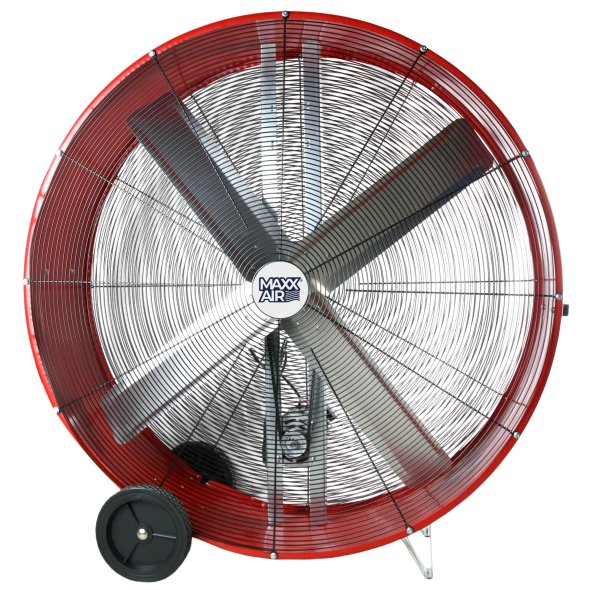 Maxx Air Portable Barrel Fan 48 inch 2 Speed 18000 CFM Belt Drive BF48BDRED