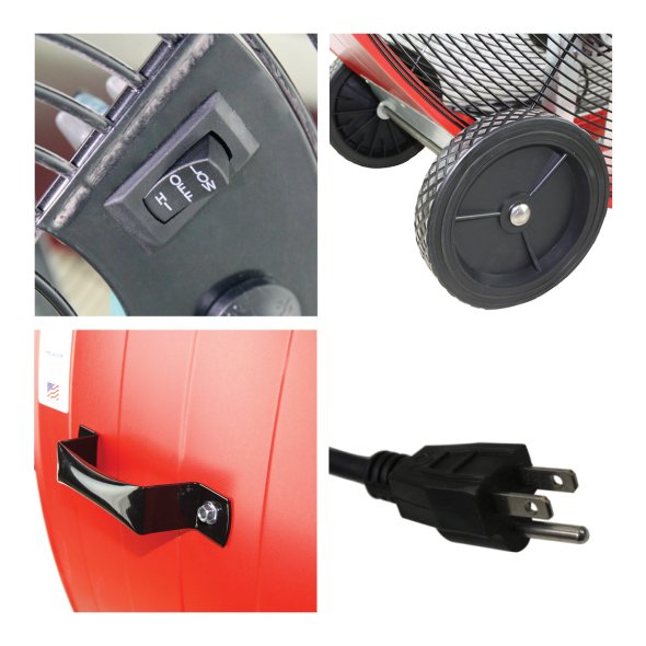 Maxx Air Portable Barrel Fan 48 inch 2 Speed 18000 CFM Belt Drive BF48BDRED