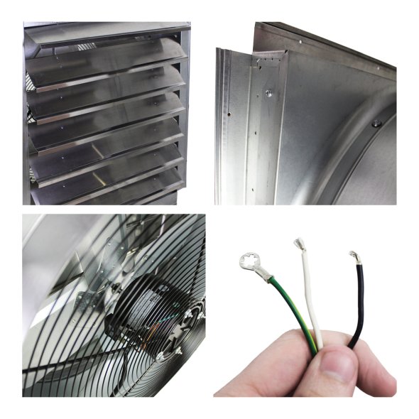 Maxx Air Exhaust Fan w/ Shutters 1 Speed 24 inch 4100 CFM Direct Drive IF24UPS