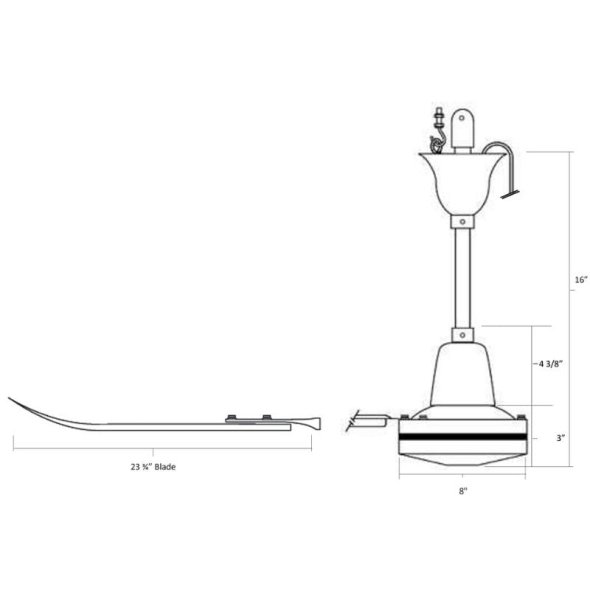 S Series 56 inch Commercial Heavy Duty Ceiling Fan 7269 CFM 120 Volt 60F-9