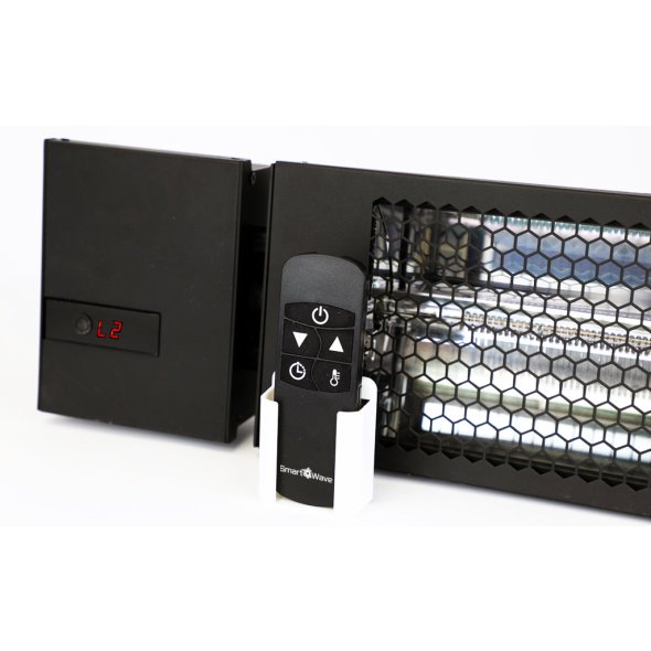 RK Series Outdoor/Indoor Rated Carbon Fiber Infrared Corded Heater 24 Inch 5118 BTU 1500 Watts 120V RK1215-RMT-PLG-BLK