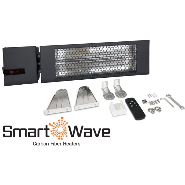 RK Series Outdoor/Indoor Rated Carbon Fiber Infrared Corded Heater 24 Inch 5118 BTU 1500 Watts 120V RK1215-RMT-PLG-BLK