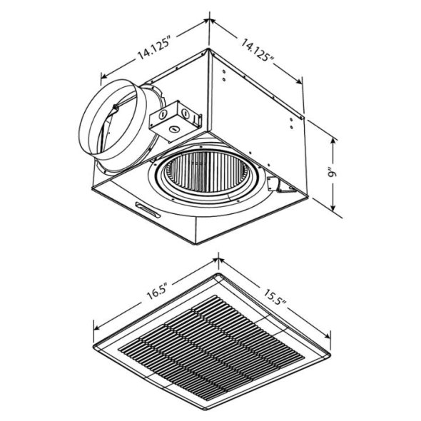 TF Tranquil Bathroom Exhaust Fan 8 inch Duct 400 CFM TF400