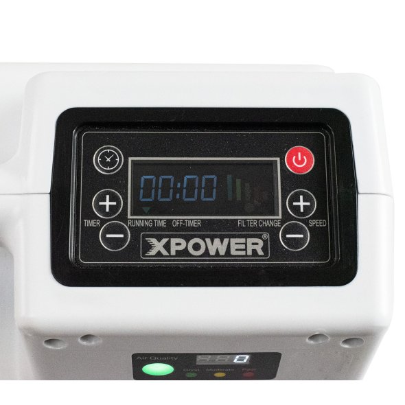 Commercial 4 Stage Filtration HEPA Mini Air Scrubber w/ Outlets & Quality Sensor 5 Speed 550 CFM X-2830