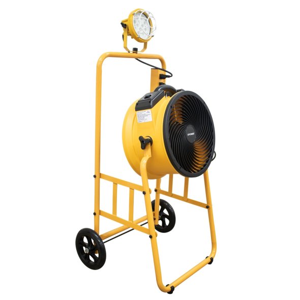 Warehouse/Dock/Trailer Cooling Fan Kit w/ LED Spotlight & Trolley 18 inch 5 Speed 3600 CFM FA-420K6