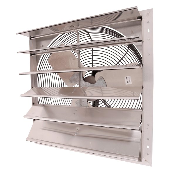 Shutter Mounted Wall Exhaust Fan 24 Inch w/ 9' Cord & Plug 4450 CFM Variable Speed 24SF6V240C